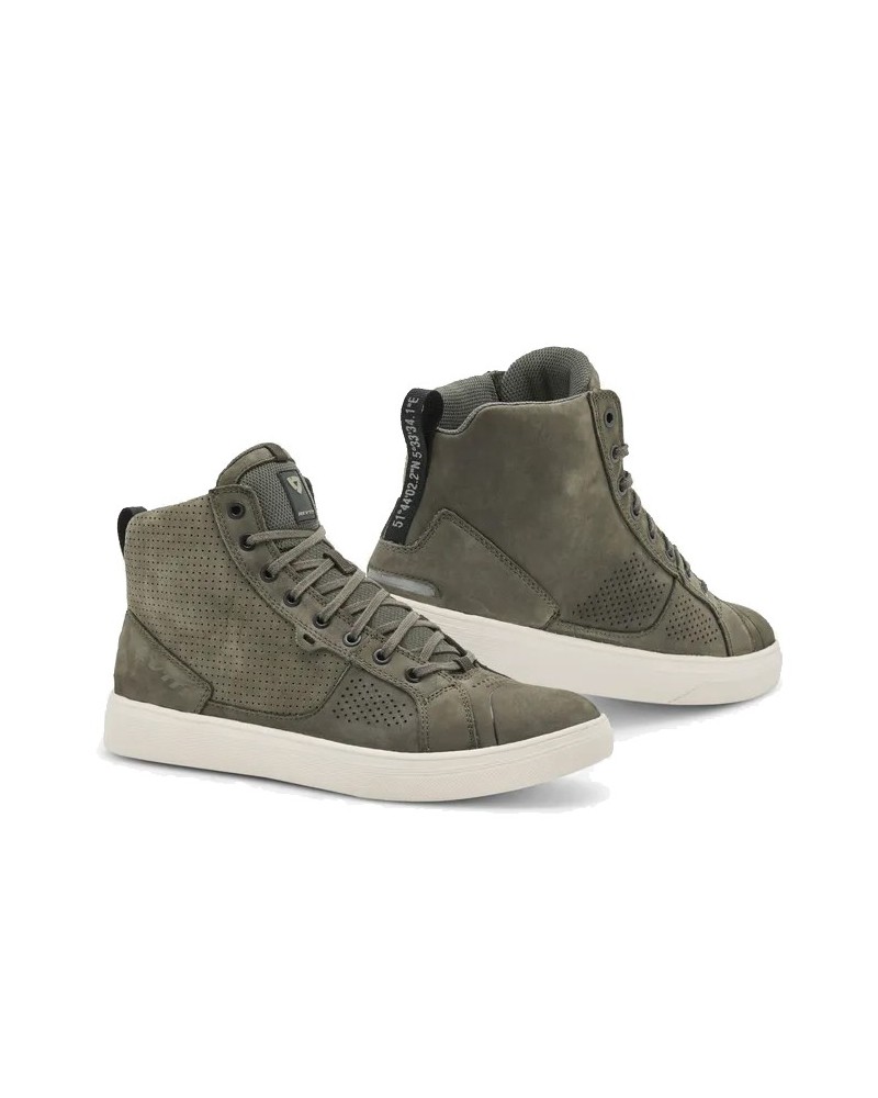 Rev'it | Sporty, urban and fashionable motorcycle shoes for men - Olive Green-White Arrow