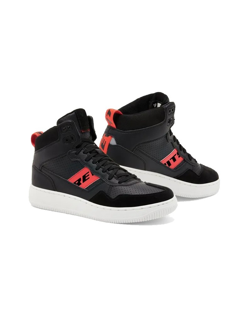 Rev'it | Sneaker urbane alte parzialmente ventilate - Pacer Nero-Neon Rosso