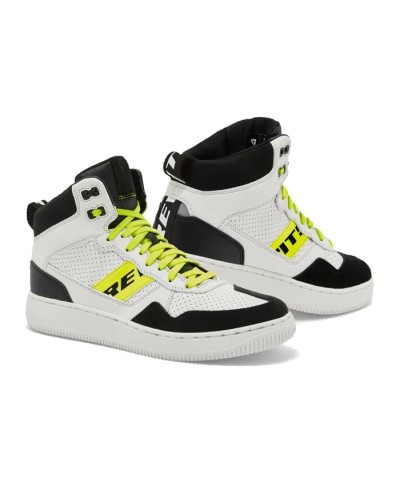 Rev'it | Sneaker urbane alte parzialmente ventilate - Pacer Bianco-Giallo Fluo