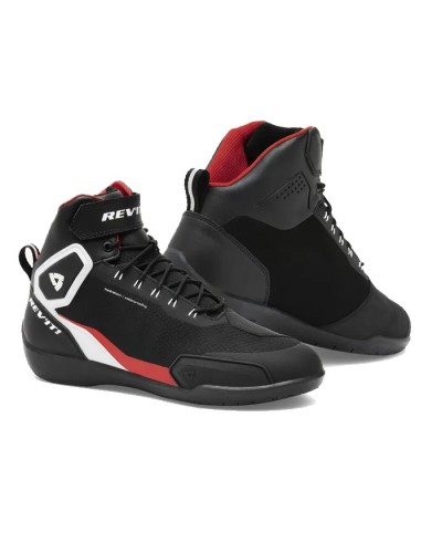 Rev'it | Paddock-style waterproof motorcycle sports shoes - G-Force H2O Black-Neon Red
