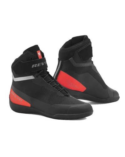 Rev'it | Paddock-style motorcycle sneaker - Mission Black-Neon Red