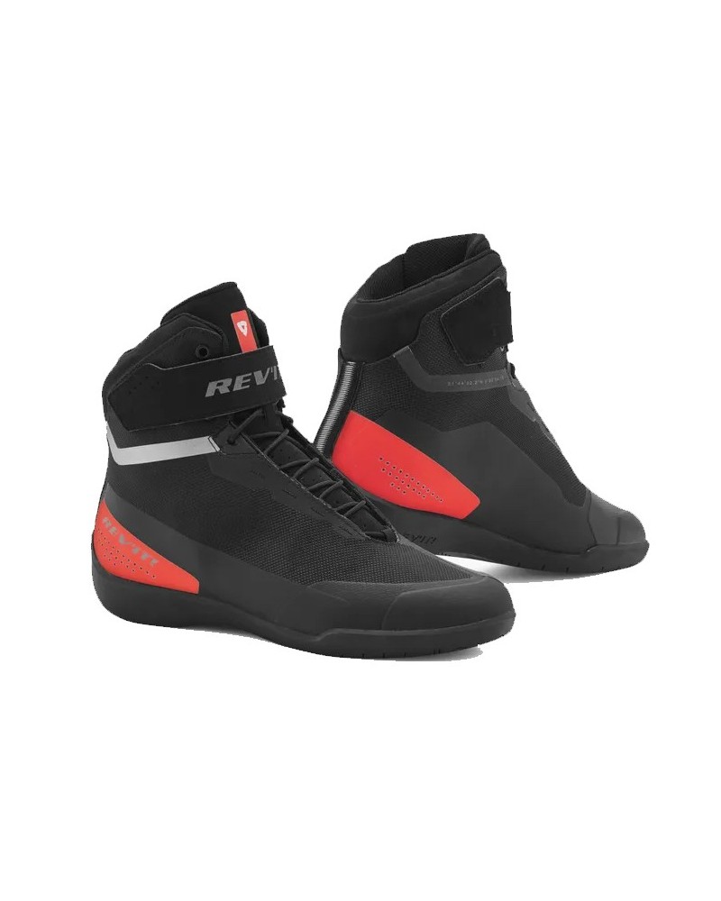 Rev'it | Sneaker da moto in stile paddock - Mission Nero-Neon Rosso