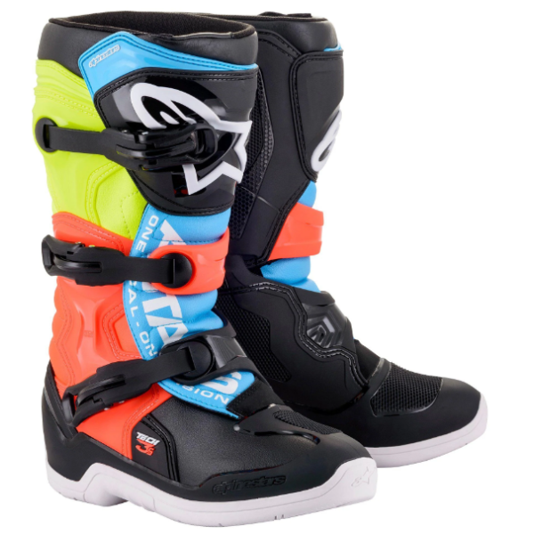 Alpinestars | Youth Tech 3S Boots | Nero/Giallo fluo/Rosso fluo