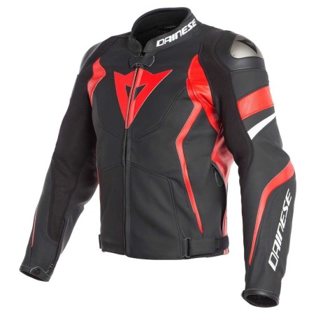 Dainese | Avro 4 Leather jacket | Black Lava Red