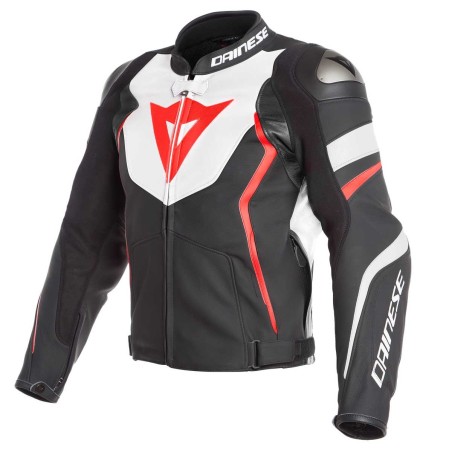 Dainese | Avro 4 Leather jacket | Black white red fluo