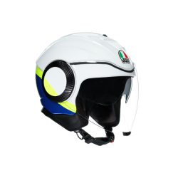 AGV | Casco ORBYT E2205 MULTI - BLOCK | Bianco Blue Giallo-Fluo