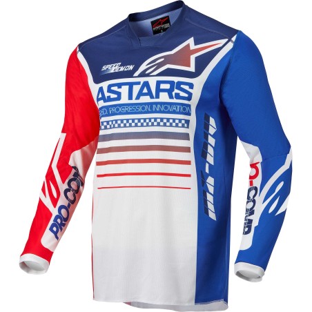 Alpinestars | Racer Compass Jersey | Bianco/Rosso fluo/Blue