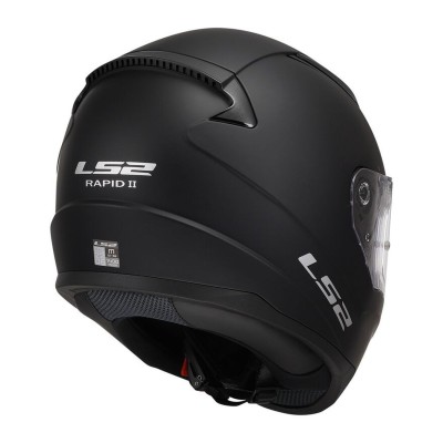 LS2 | Casco integrale Rapid II Solid 22.06 | Nero opaco | Caschi integrali Moto