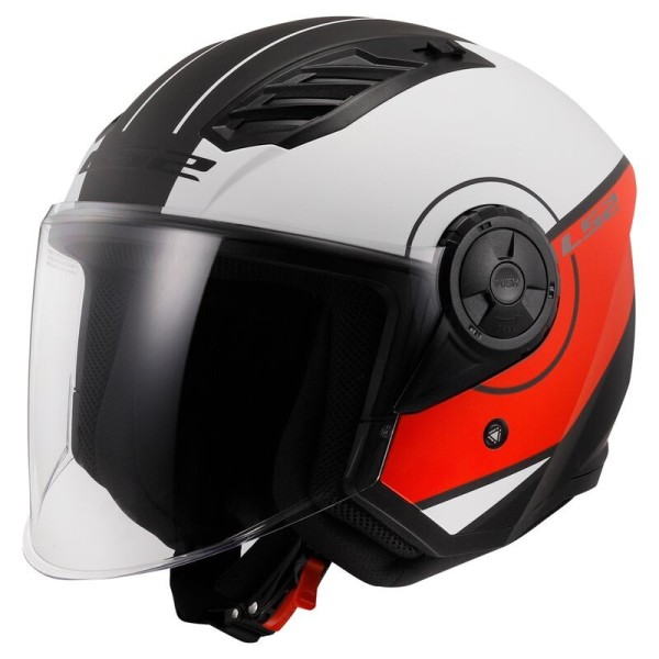 LS2 | Casco jet Airflow 2 Cover | Bianco opaco rosso