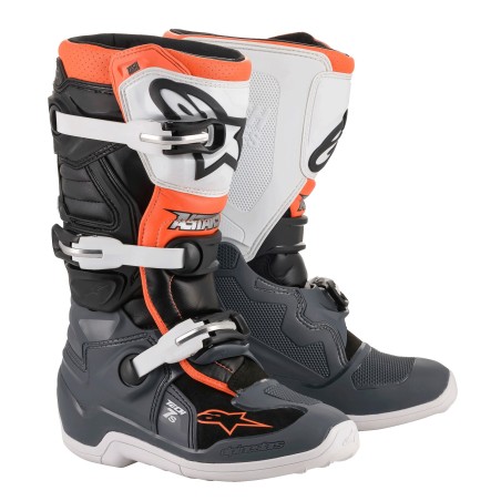 Alpinestars | Tech 7S youth | Nero Bianco Grigio Arancione fluo