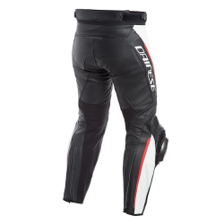 Dainese | Leather pants Delta 3 | Black White Red | Motorcycle Leather racing pants