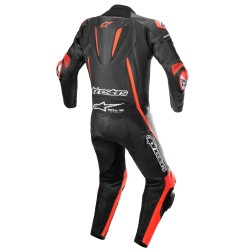 Alpinestars | Fusion 1 piece leather suit | Black red fluo