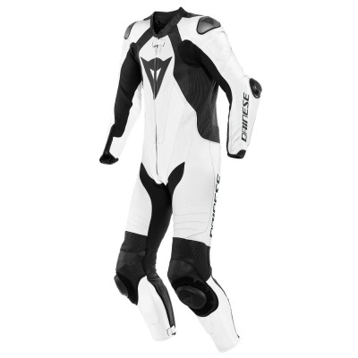 Dainese | Laguna seca 5 perforata | Bianco nero | Tuta intera in pelle