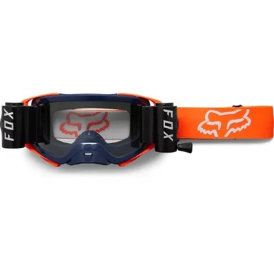 Fox | Maschera Airspace Stray - Roll Off | Arancio fluo navy blue