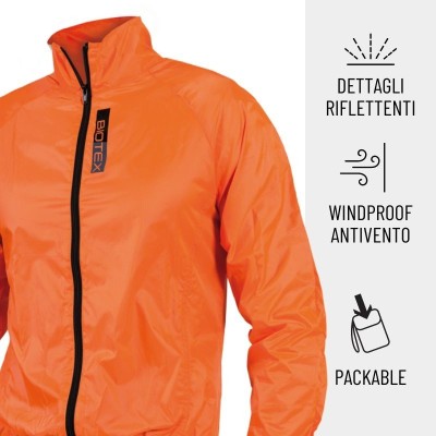 Biotex | Mantellina X-Light windproof | Arancio fluo