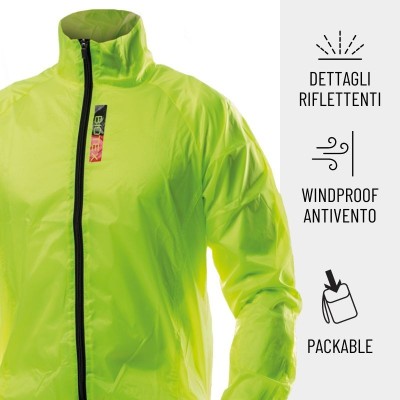 Biotex | X-Light cycling windproof jacket | Yellow fluo