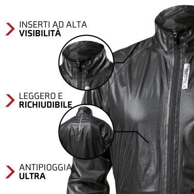 Biotex | Ultra light rain cycling jacket | Gray