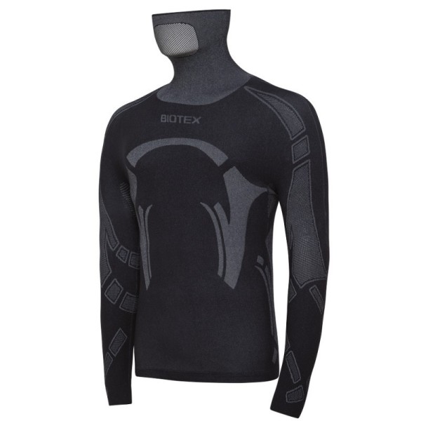 Biotex | Lupetto neck warmer long-sleeved thermal underwear shirt | Black