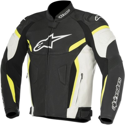 Alpinestars | GP Plus R V2 Airflow giacca in pelle | Nero bianco giallo fluo