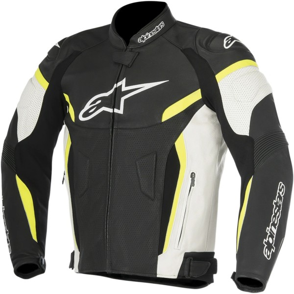 Alpinestars | GP Plus R V2 Airflow Leather Jacket | Black White Yellow Fluo