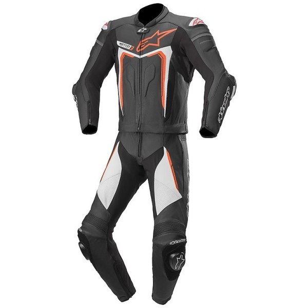 Alpinestars | Motegi V3 2pc leather suit | Black red fluo white