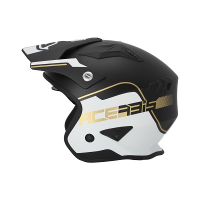 Acerbis | Dual Road Caschi Jet Aria | Bianco Nero Oro