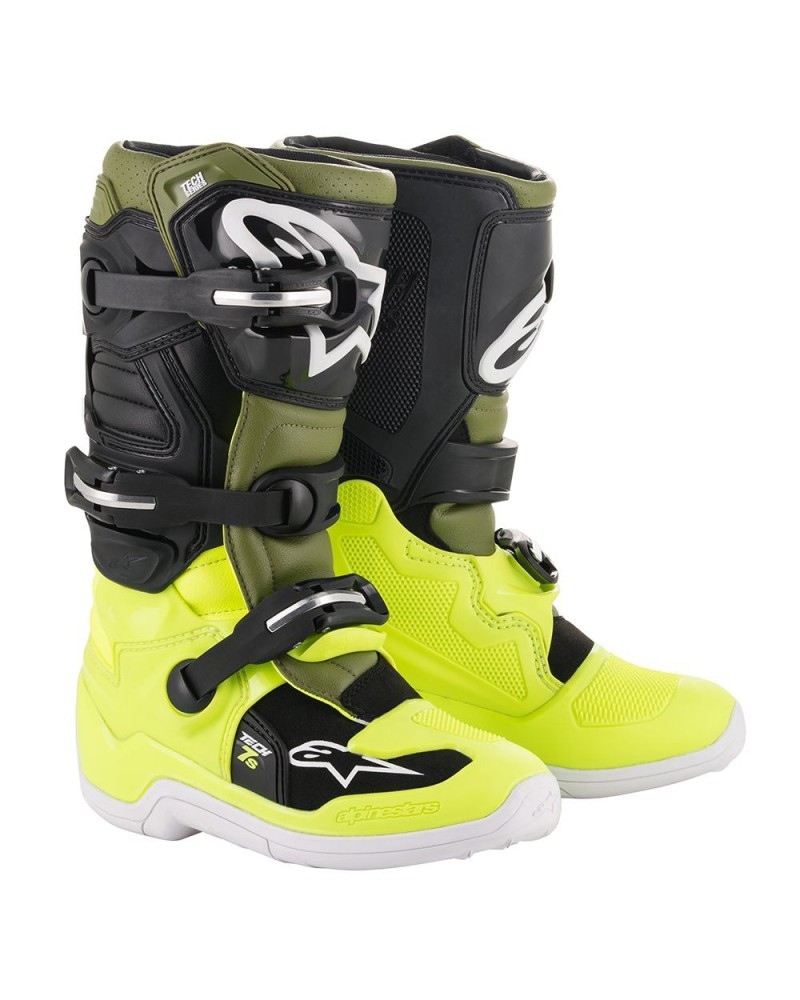 Offroad boots Alpinestars Tech 7 S youth yellow fluo military green