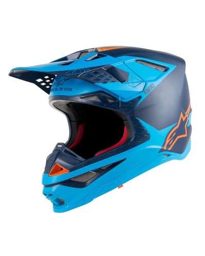 Supertech S-M10 Meta helmet Ece nero azzurro arancio fluo Alpinestars