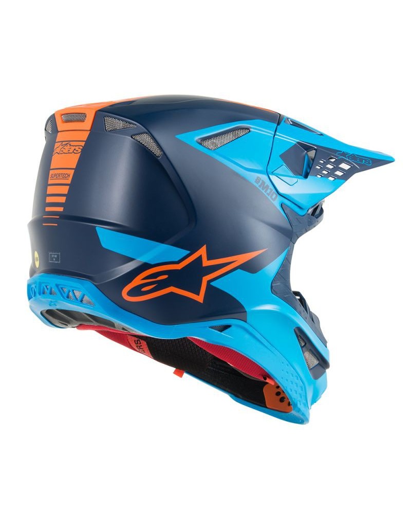 Casco meta helmet Ece nero azzurro arancio fluo - Alpinestars Supertech S-M10