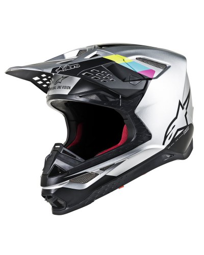 Supertech S-M8 contact helmet ece argento nero Alpinestars
