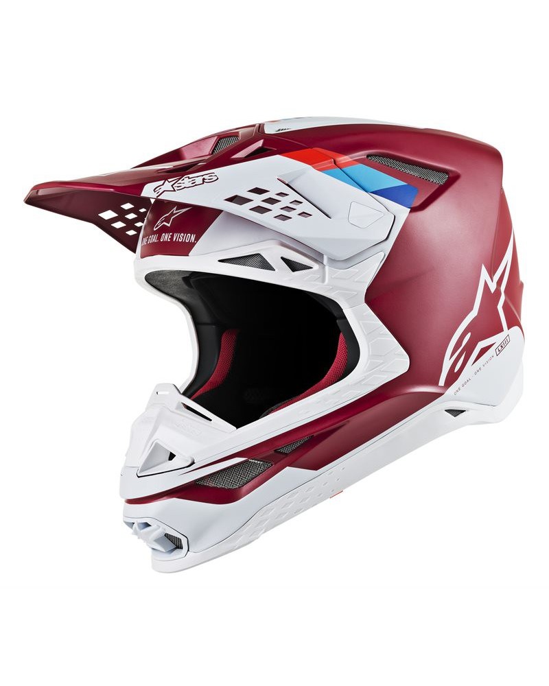 Supertech S-M8 contact helmet ece rosso scuro bianco Alpinestars