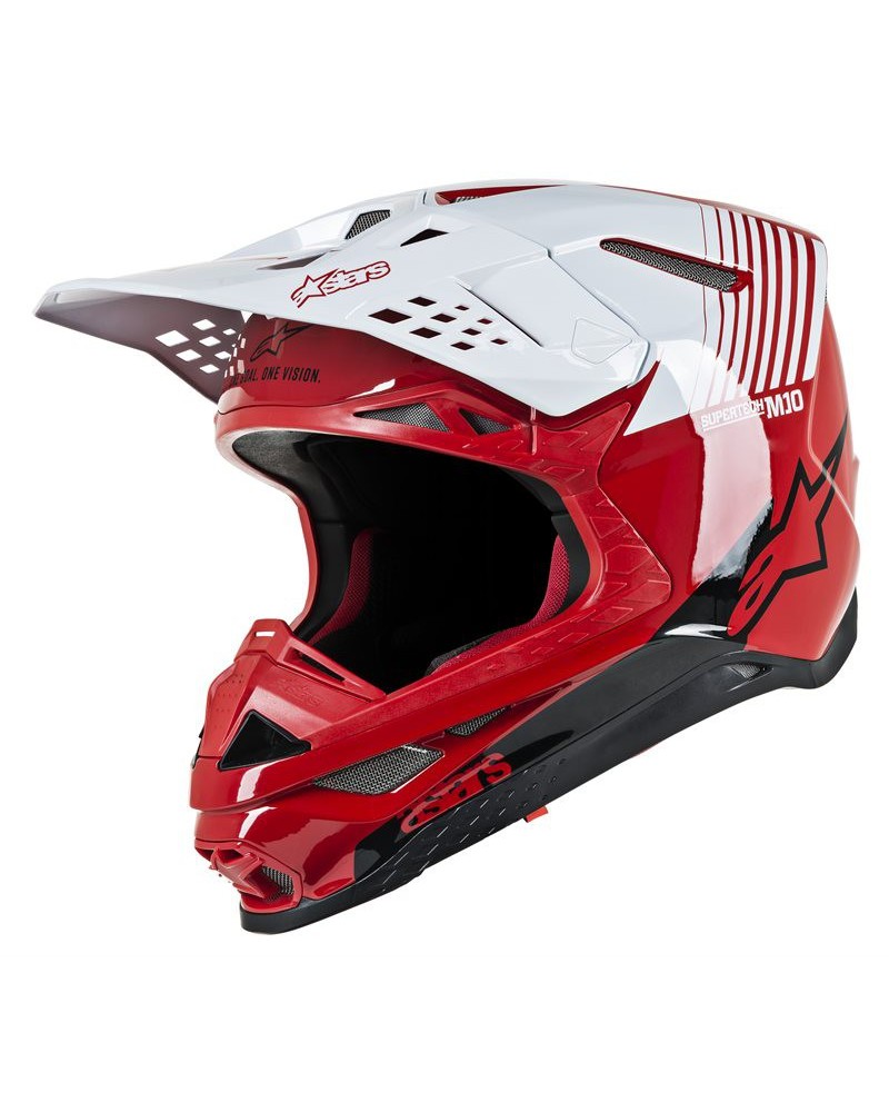 Supertech S-M10 dyno helmet ece bianco rosso Alpinestars