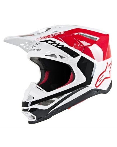 Supertech S-M8 triple helmet ece rosso bianco nero Alpinestars