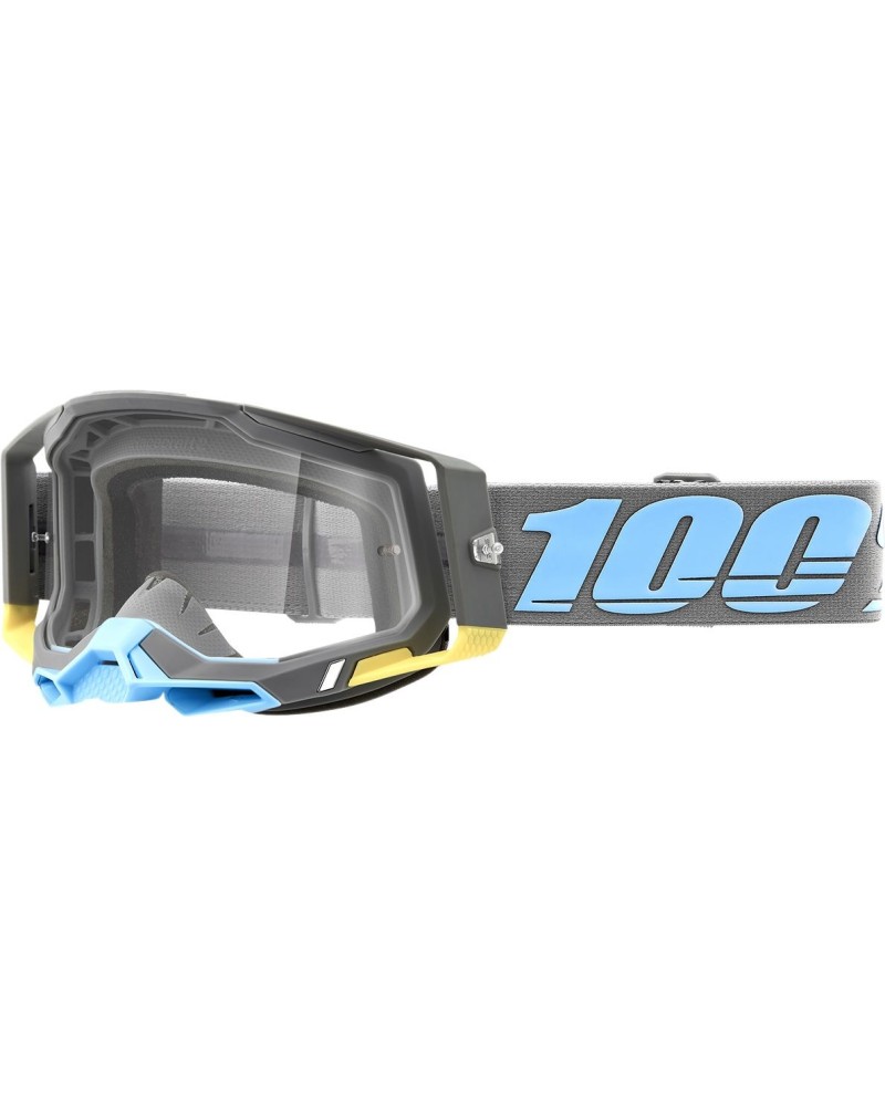 Maschera 100% | racecraft 2 enduro cross blu grigio giallo