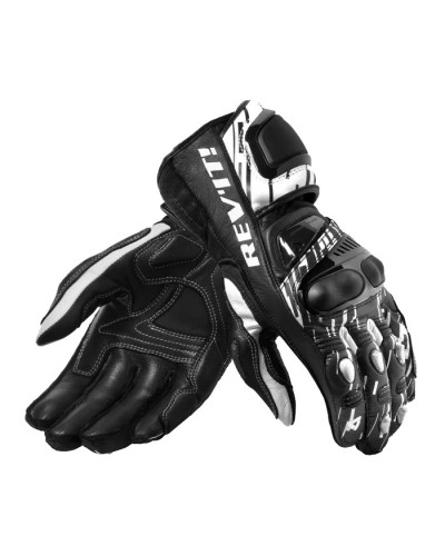 Rev'it | Long sports leather gloves - Quantum 2 White-Black