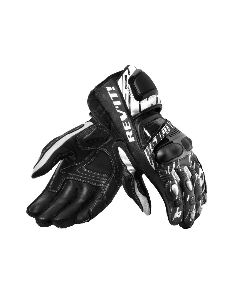 Rev'it | Long sport leather gloves - Quantum 2 Fluo Red-Black