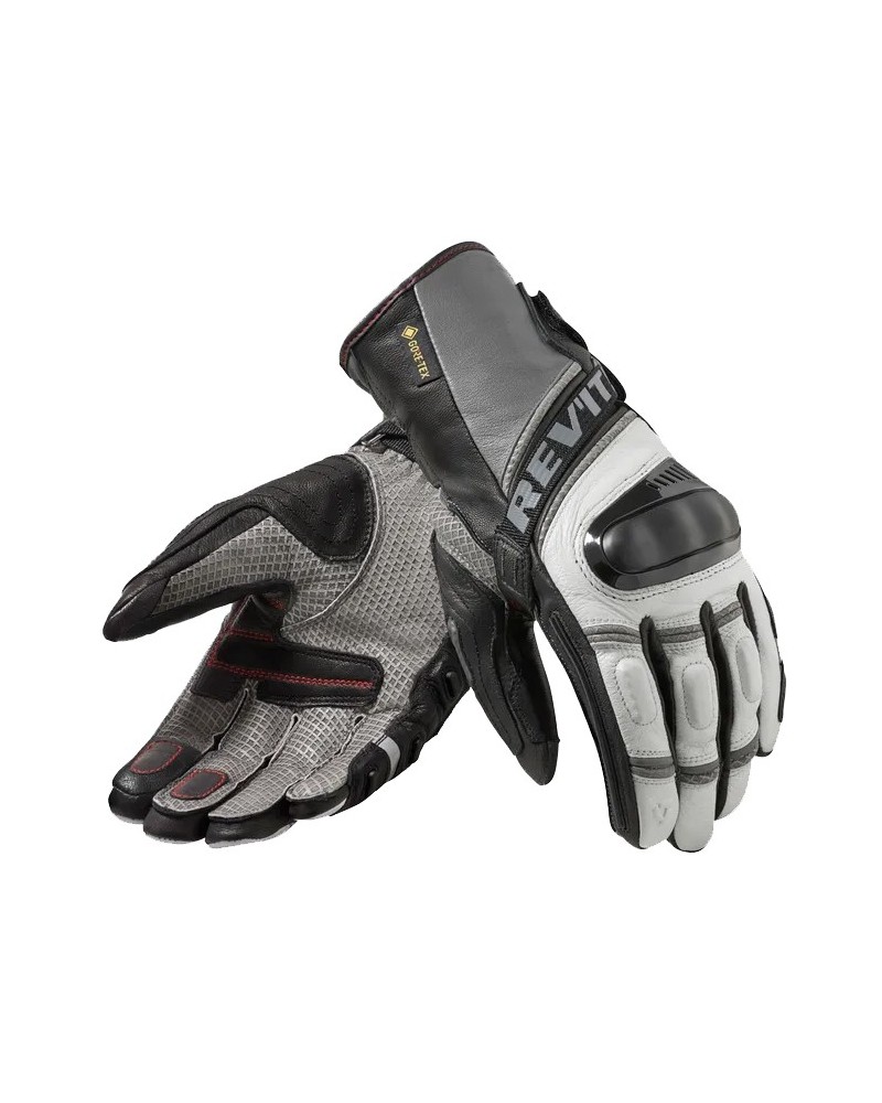 Rev'it | Waterproof motorcycle gloves in leather and GORE-TEX - Dominator 3 GTX Light Gray-Anthracite